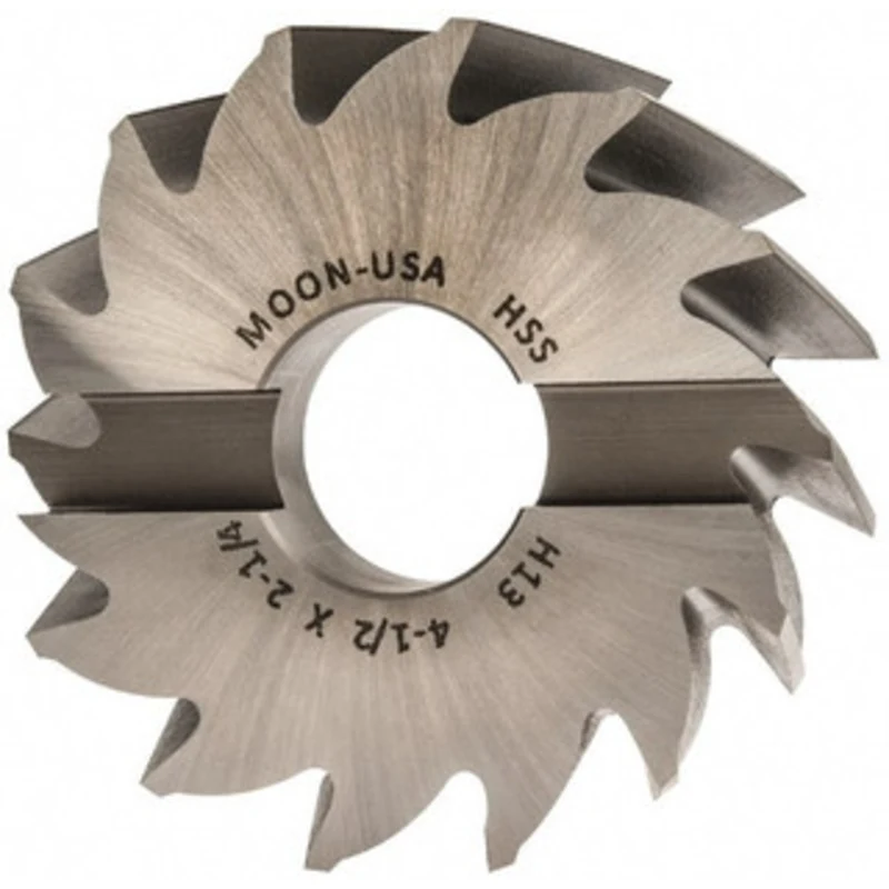 Made in USA 4-1/2 14-Flute High Speed Steel Finisher Shell End Mill Uncoated, 1-1/2 Arbor Hole, 2-1/4 LOC, Right Hand...